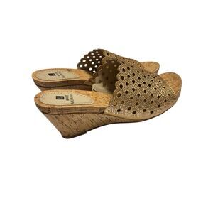 White Mountain Atlie Fabric Open Toe Special Occasion Platform Sandals 8.5M